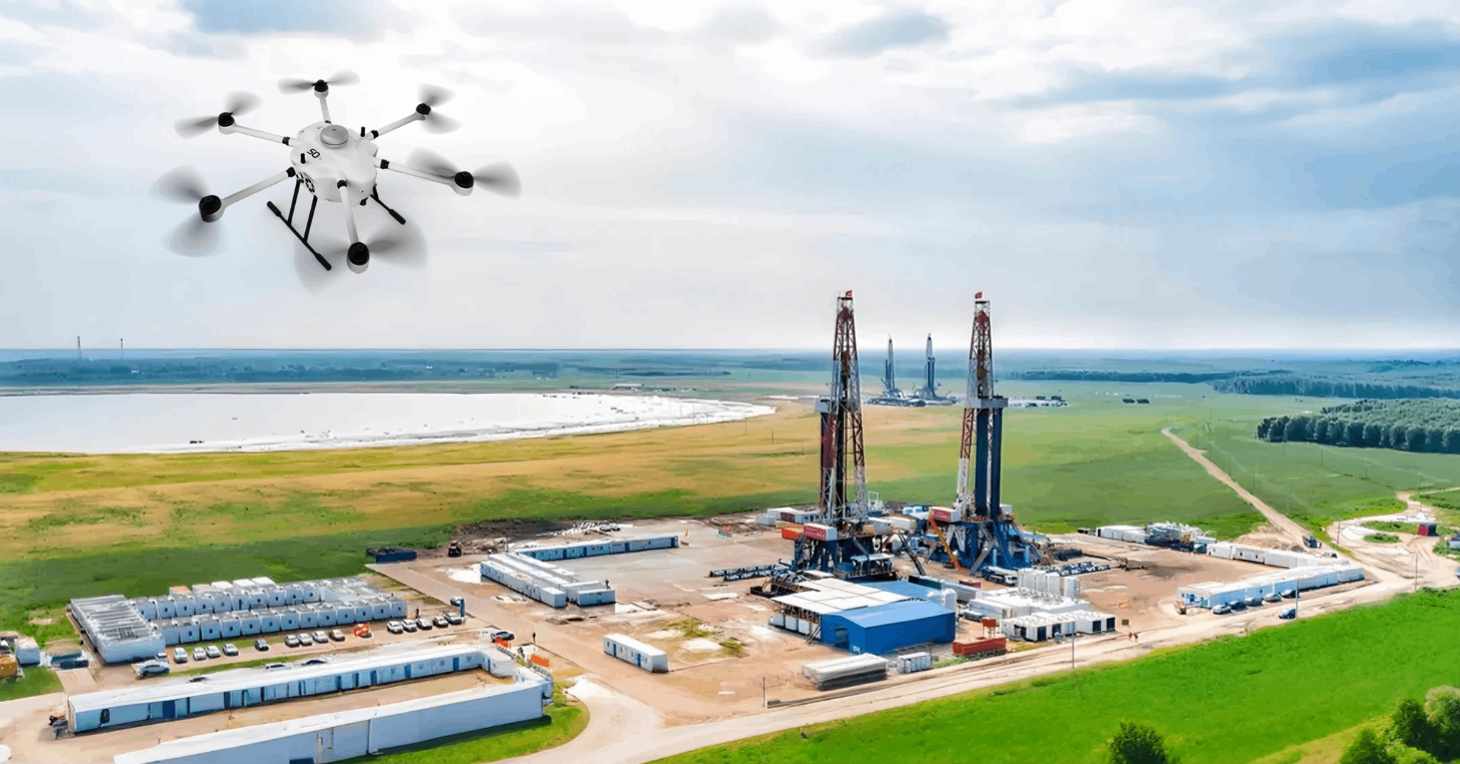 A Hydrogen-powered UAV Jointly Launched by Shenkai and Hanhydrogen Power (Zhuhai) Technology Co., Ltd. (Hanhydrogen) Completed Its Inspection and Test Flight Tasks in a Domestic Oilfield(圖1)